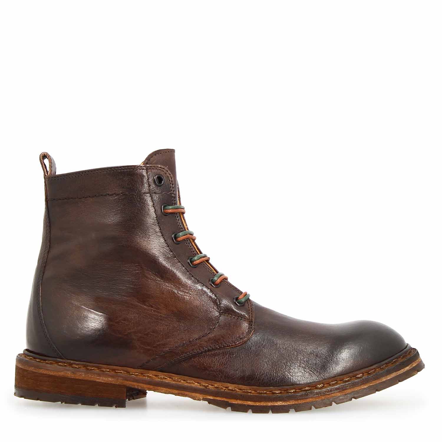 Leonardo Shoes Seneca polacchino uomo pelle marrone scuro