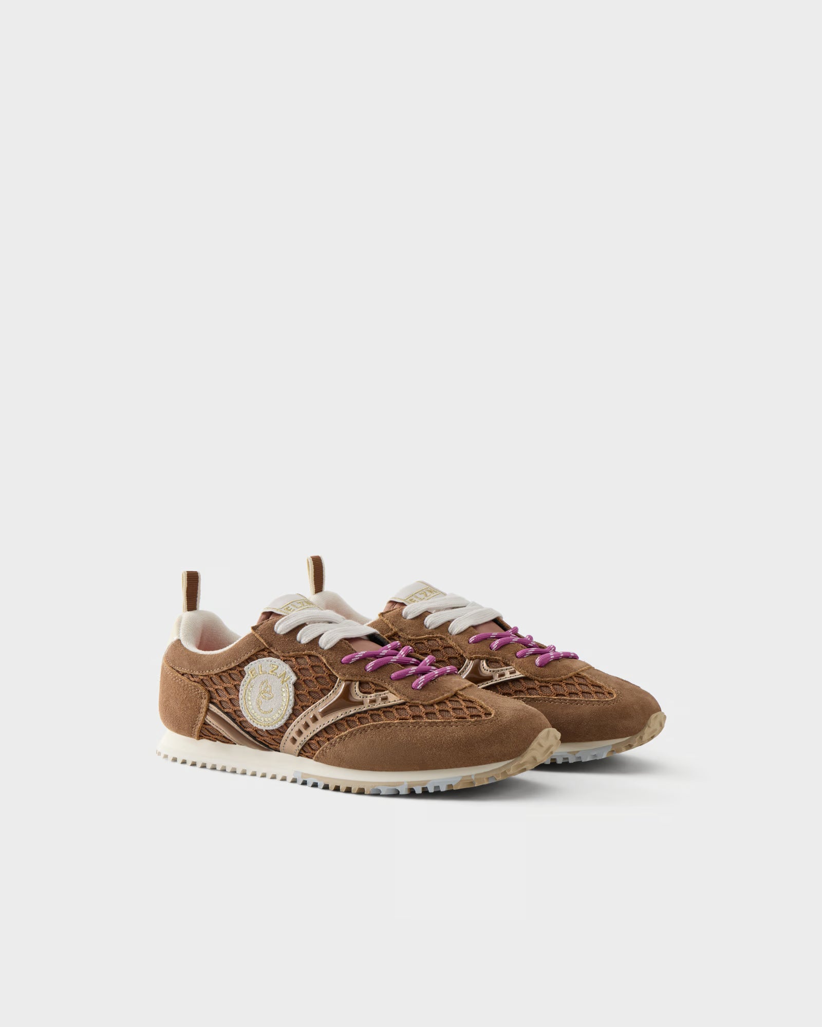 Elvio Zanon Sneakers Running in Suede e Rete Traforata