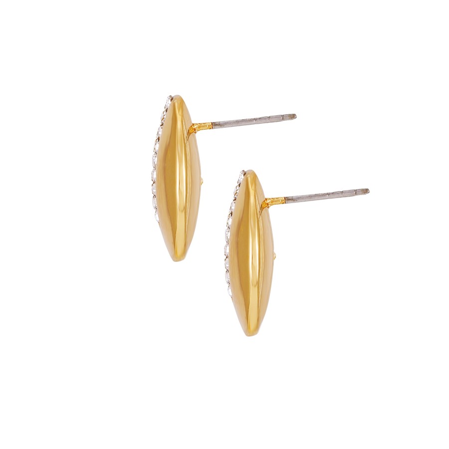 Vince Camuto Earrings Orecchini Bottone Moneta Oro Cristallo