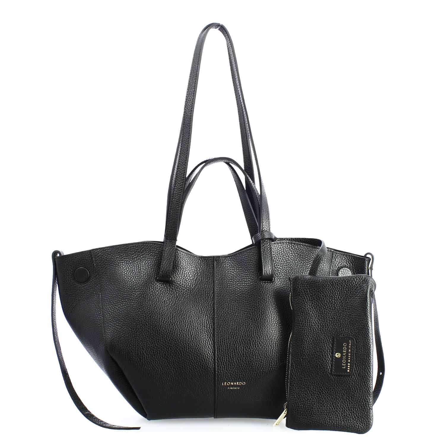 Leonardo Shoes Borse Donna Majestic shopper nera trasformabile