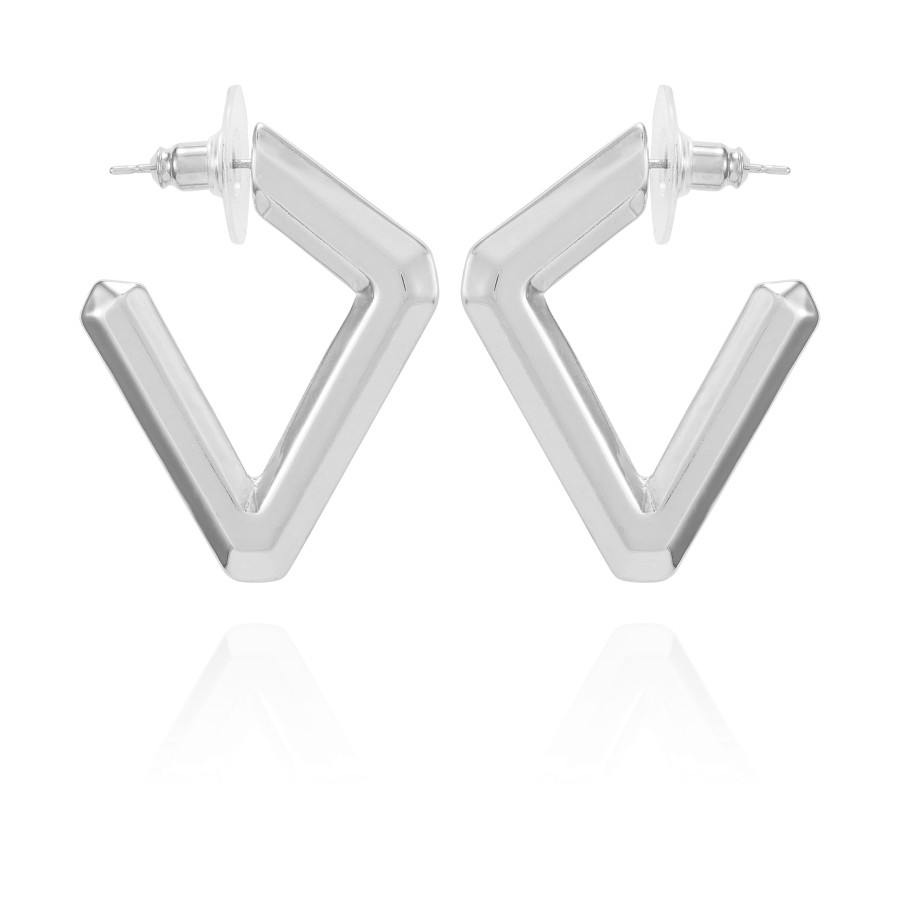 Vince Camuto Orecchini Cerchio Diamante Argento Aperti