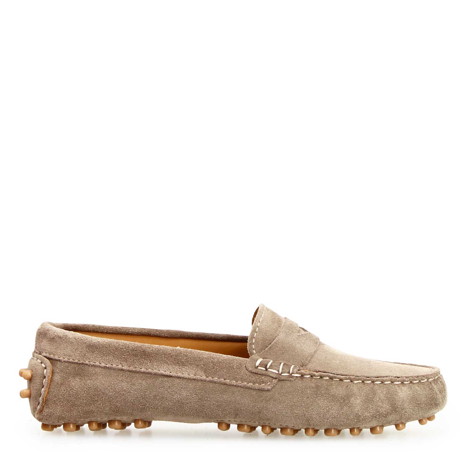 Leonardo Shoes Garda D. Beige Mocassini Donna Camoscio Beige