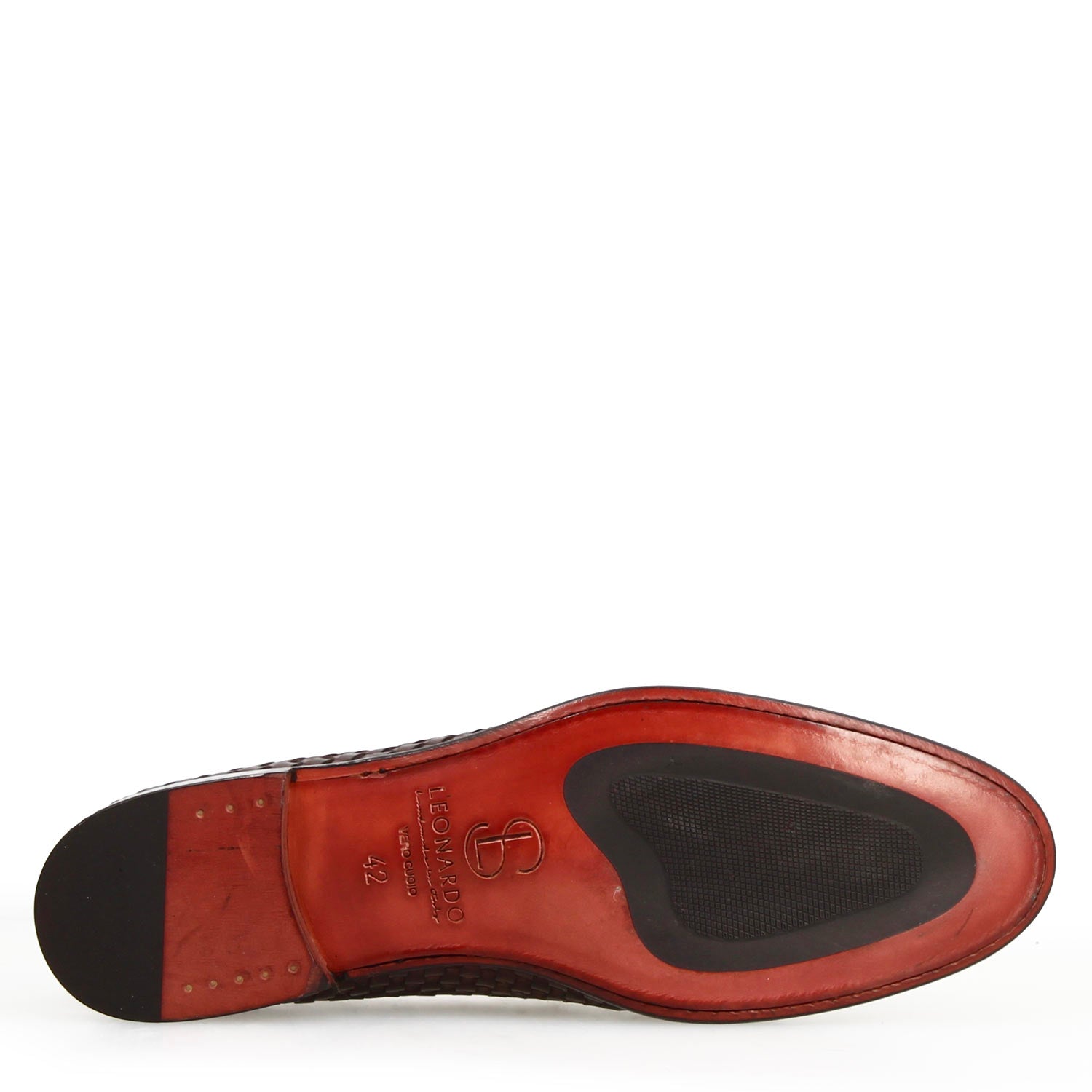 Leonardo Shoes Novello Int Nero mocassini uomo pelle intrecciata