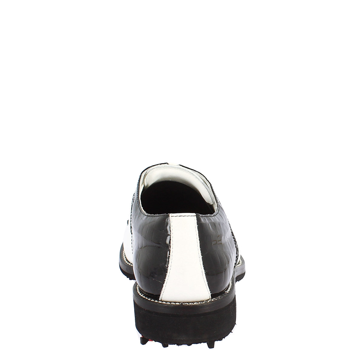 Leonardo Shoes Golf Scarpe da Golf Nero Bianco Cocco Pelle