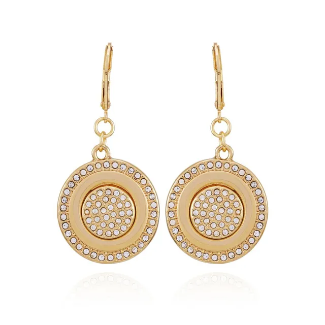 Vince Camuto orecchini a moneta oro pietra pavé