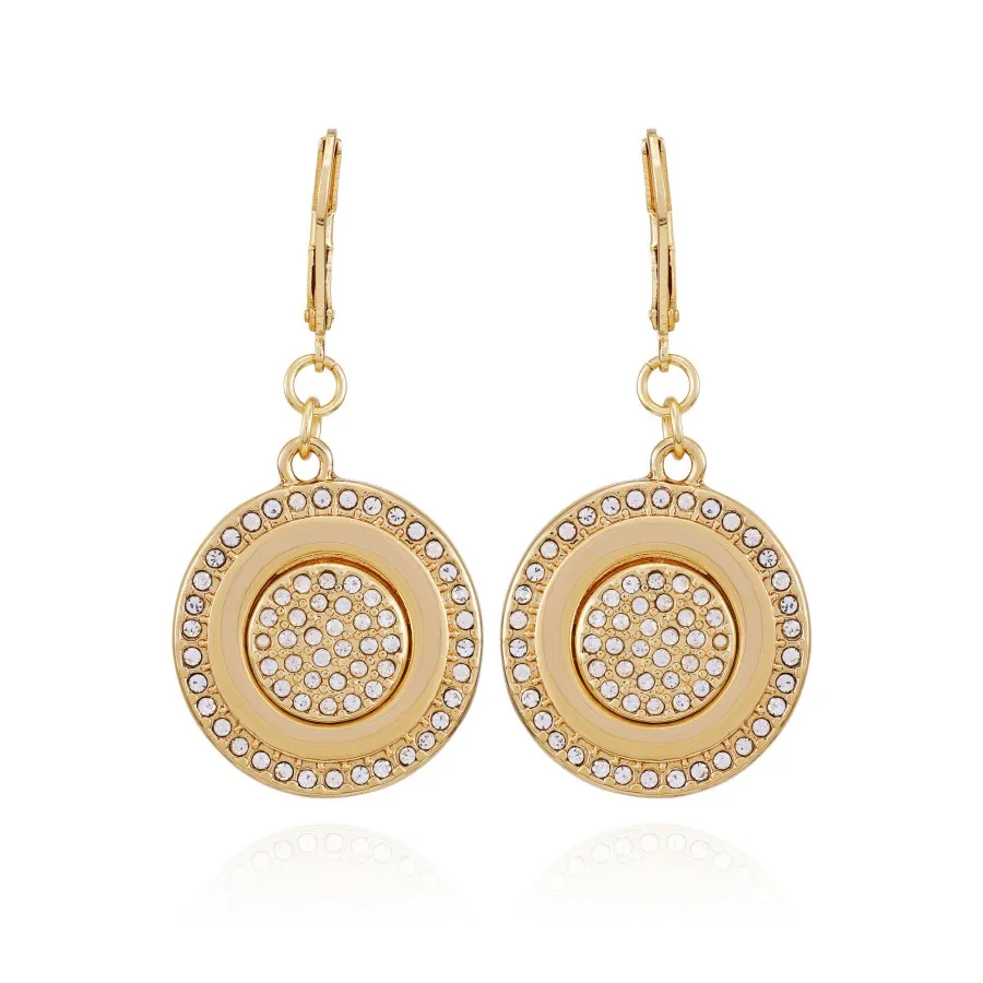 Vince Camuto orecchini a moneta oro pietra pavé
