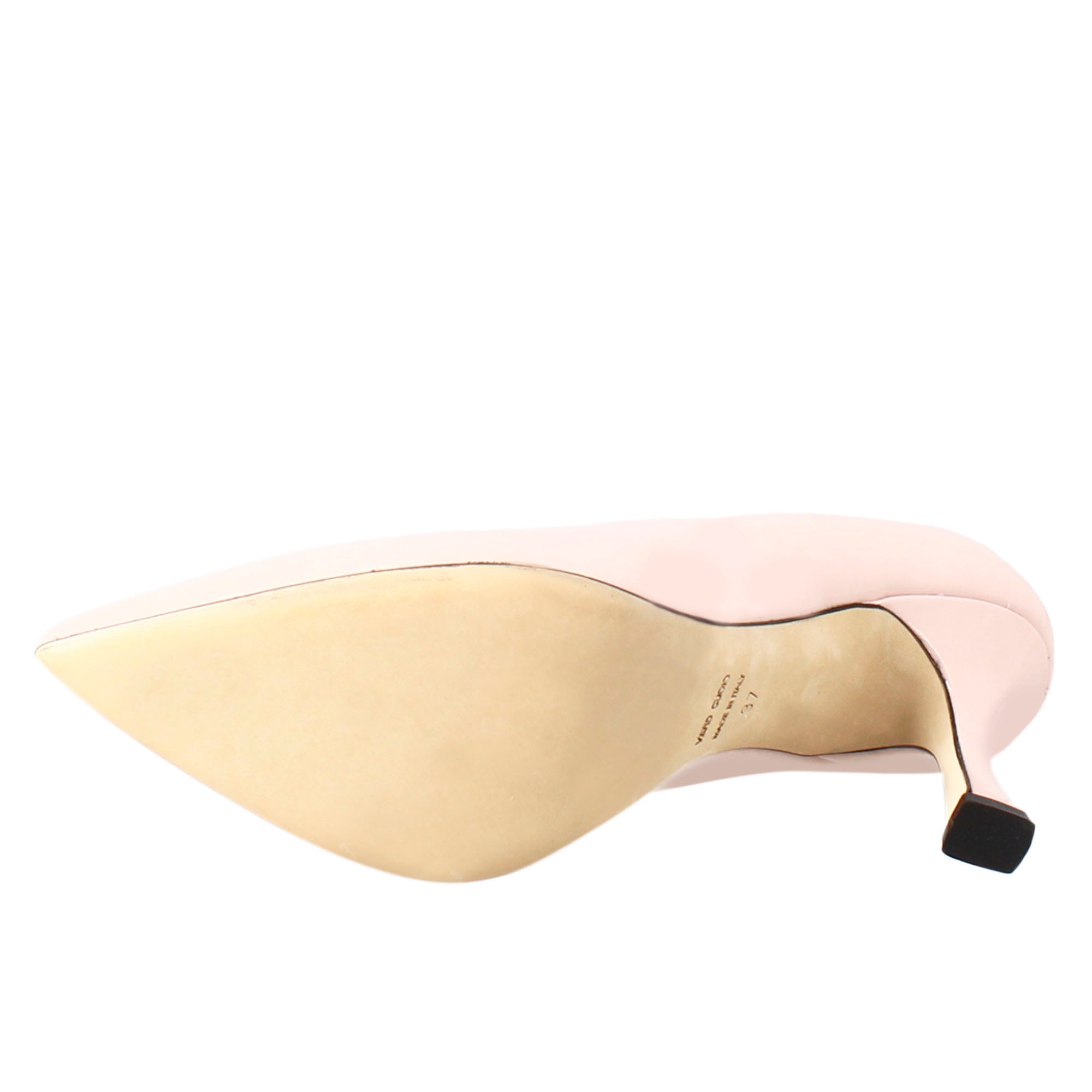Leonardo Shoes Decollete Donna Rosa Vernice Punta Tacco 9 cm
