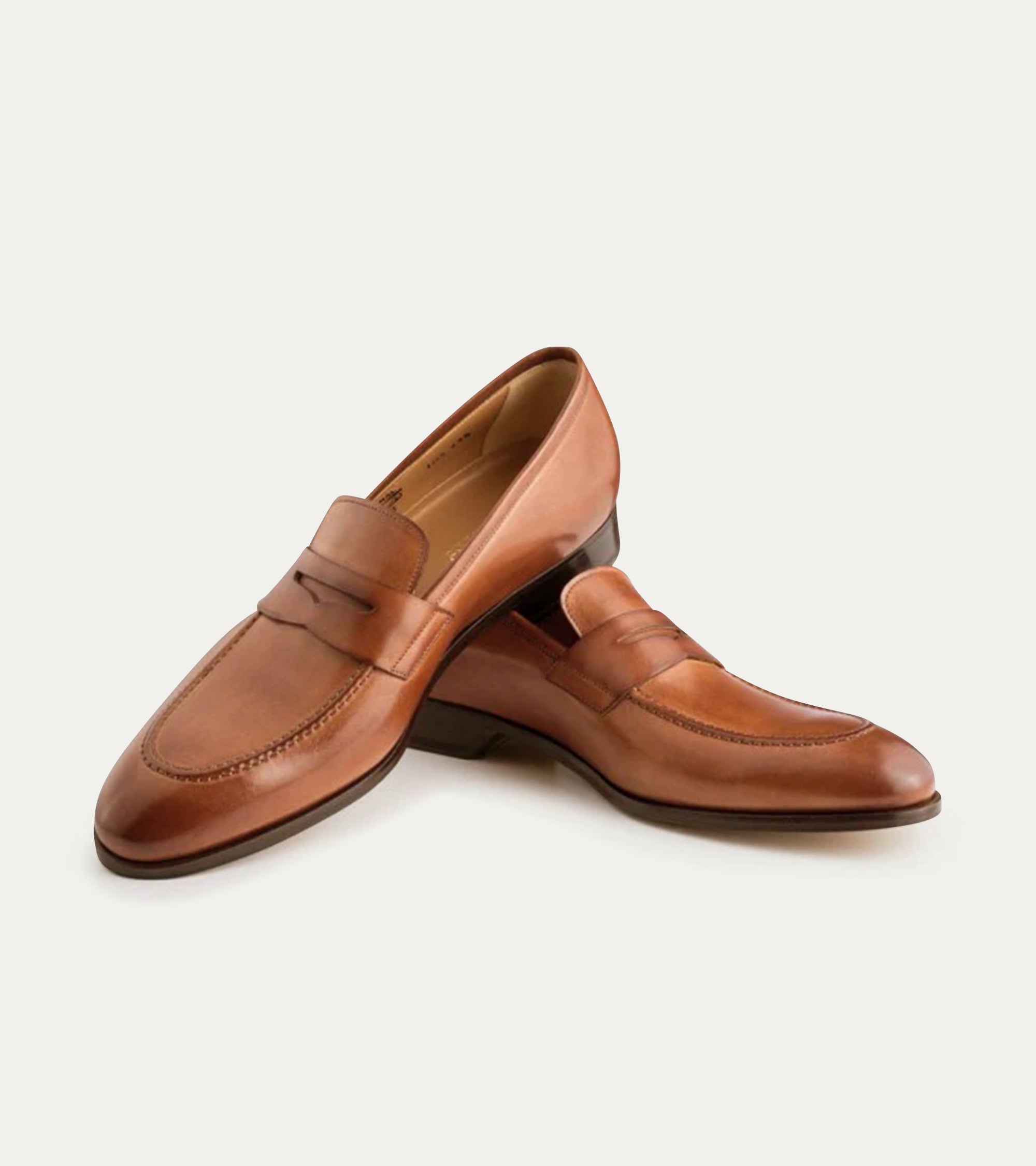 Ace Marks Greg loafer uomo pelle cuoio penny slip-on