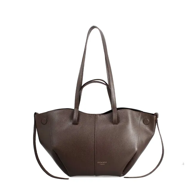 Leonardo Shoes Majestic M shopper donna pelle marrone