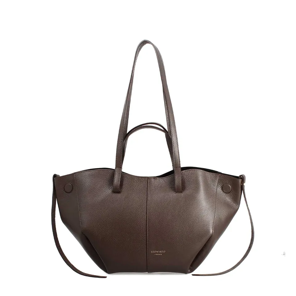 Leonardo Shoes Majestic M shopper donna pelle marrone