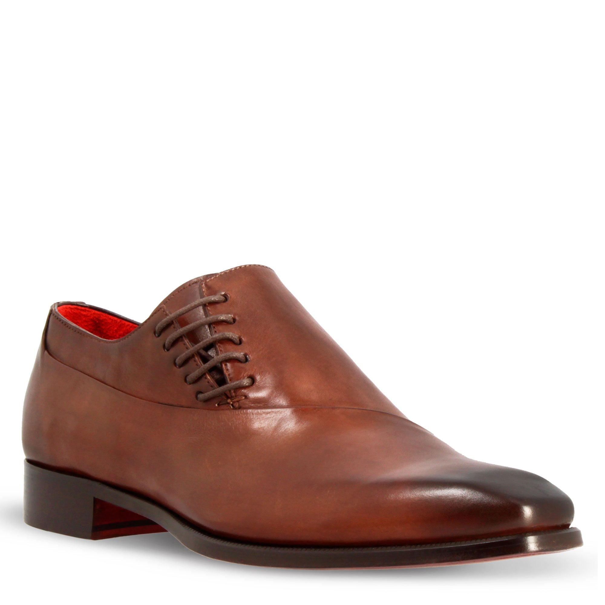 Leonardo Shoes francesine uomo pelle marrone punta squadrata