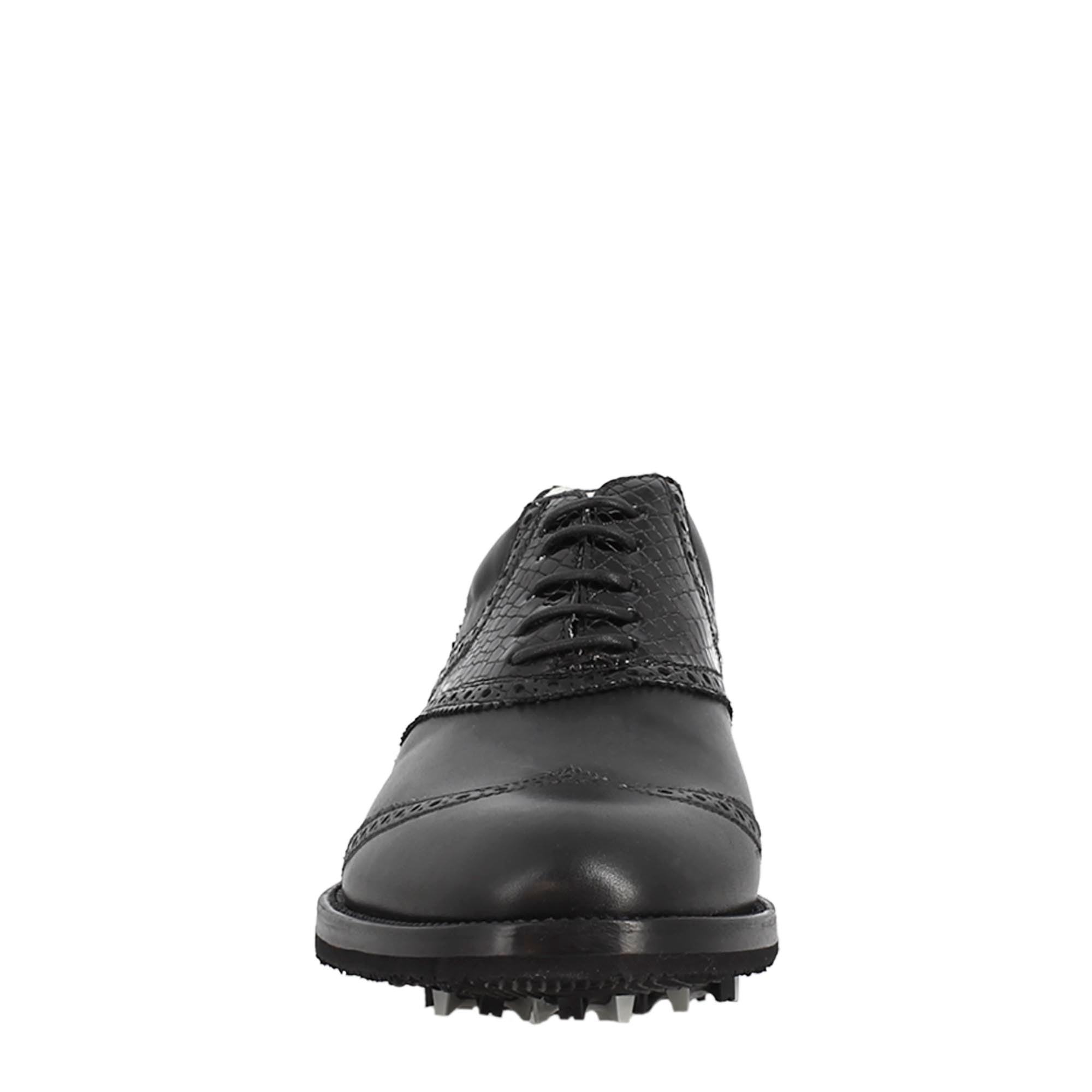 Leonardo Shoes Golf Calzature scarpe da golf pelle nero