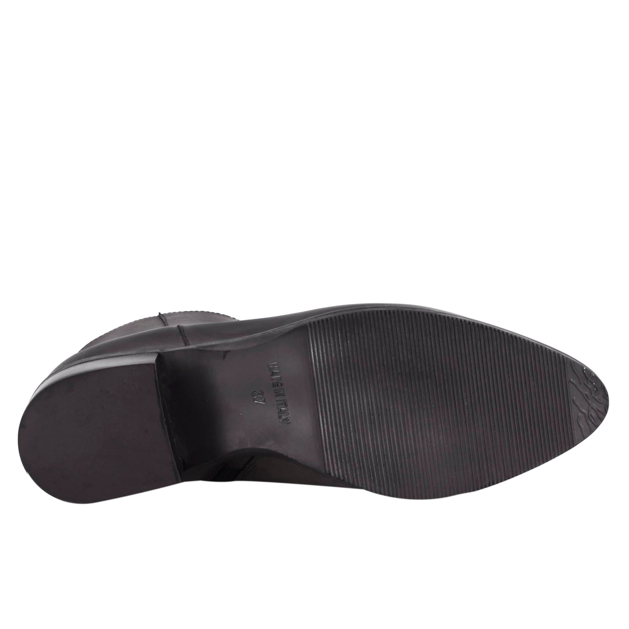 Leonardo Shoes stivaletti donna neri pelle punta