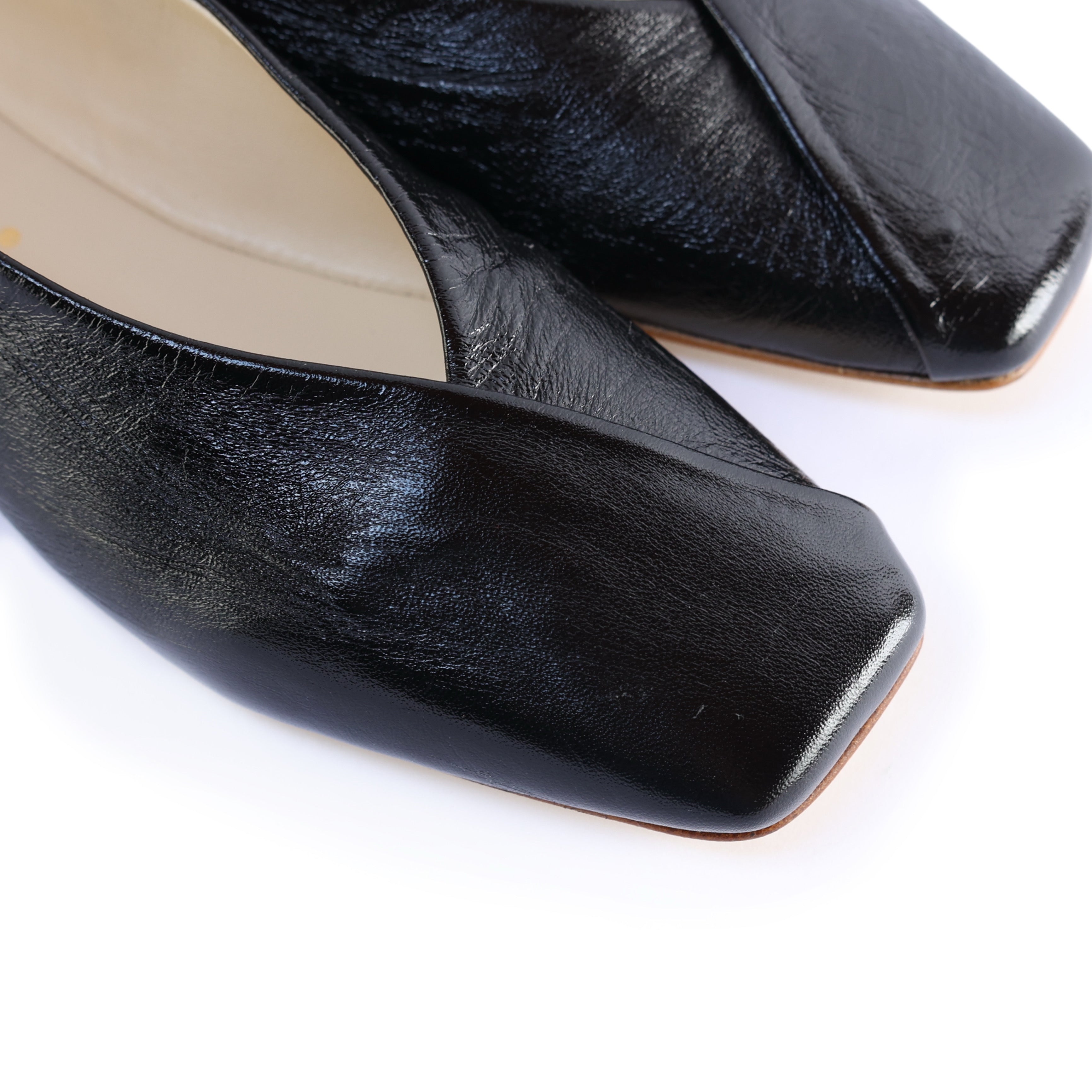 Ton Goût Bay ballerina donna pelle nera punta quadrata