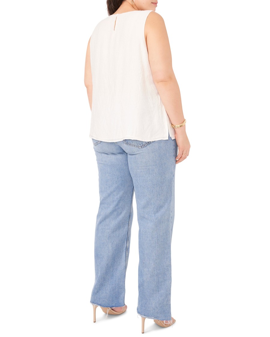 Vince Camuto Camicetta Smanicata Perline Scollo a V