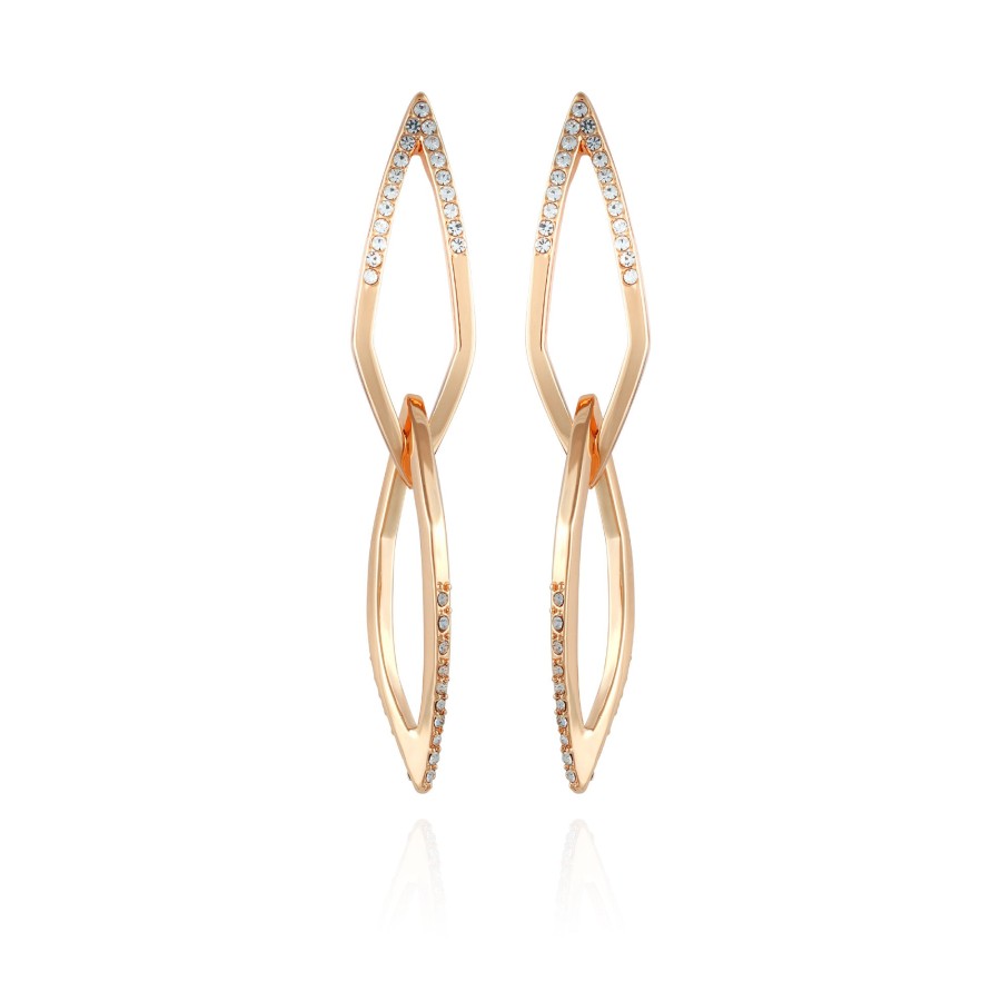 Vince Camuto Orecchini Donna Placcati Oro 14K Pietra Cristallo Goccia