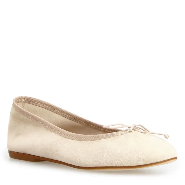 Leonardo Shoes Fiocco Beige ballerine donna camoscio sfoderate