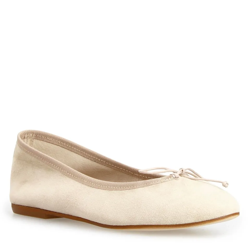 Leonardo Shoes Fiocco Beige ballerine donna camoscio sfoderate