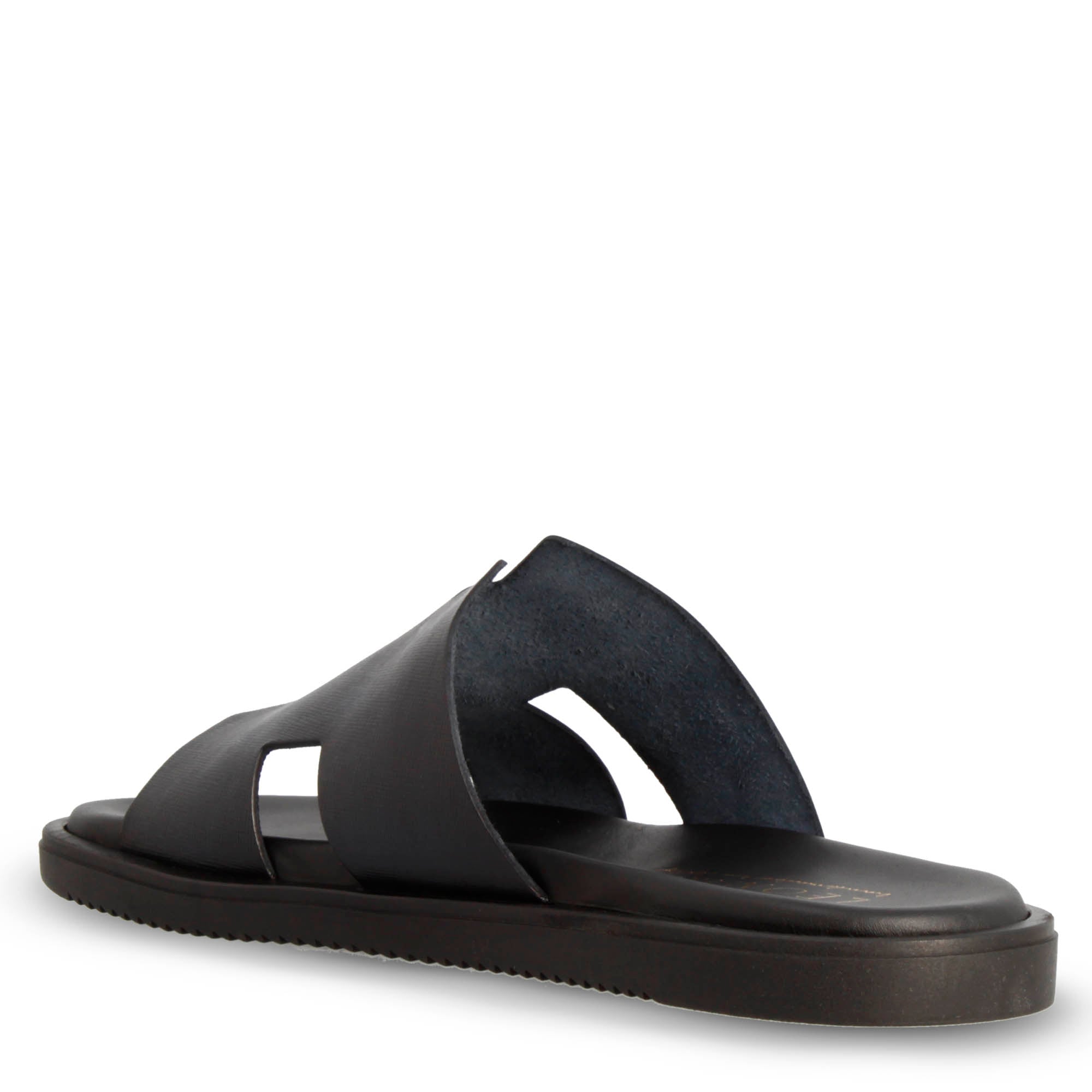 Leonardo Shoes H sandali uomo pelle stampata nero