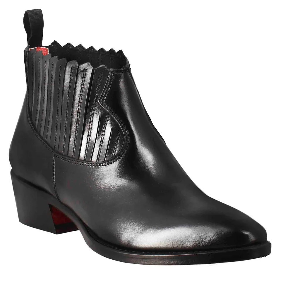 Leonardo Shoes Stivaletti Chelsea Donna Pelle Nero Elastici Blake
