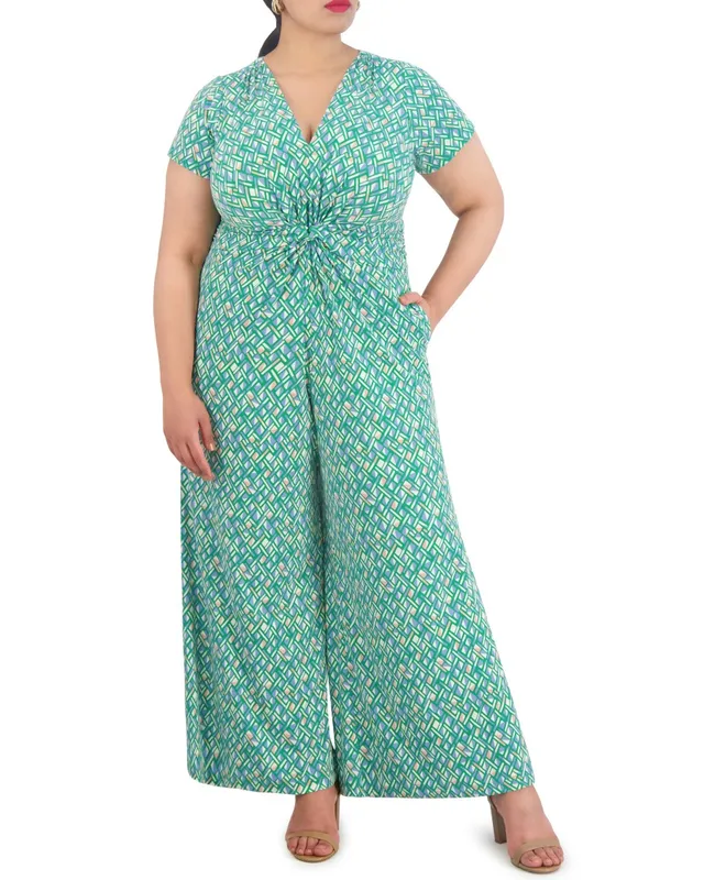 Vince Camuto Jumpsuits tuta svasata stampata taglie forti