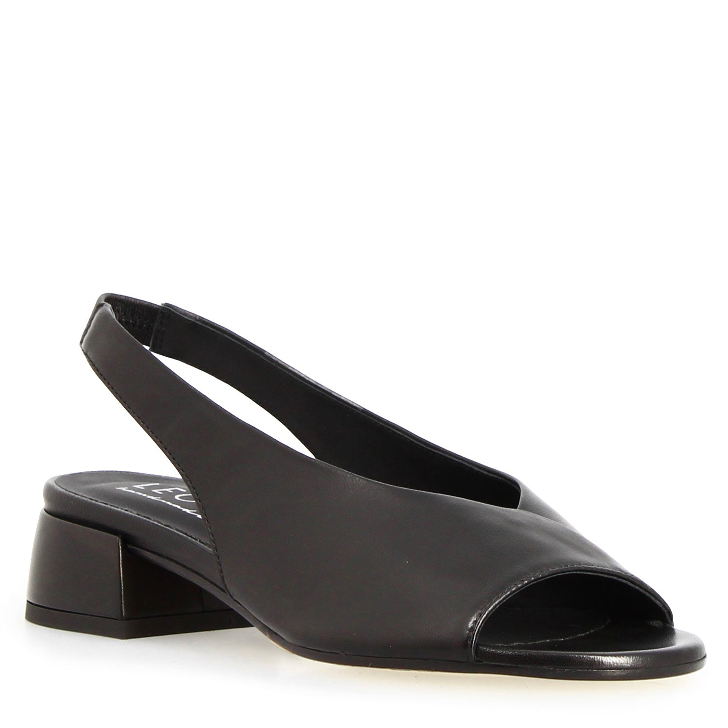 Leonardo Shoes Elettra sandalo nero pelle tacco 5 cm