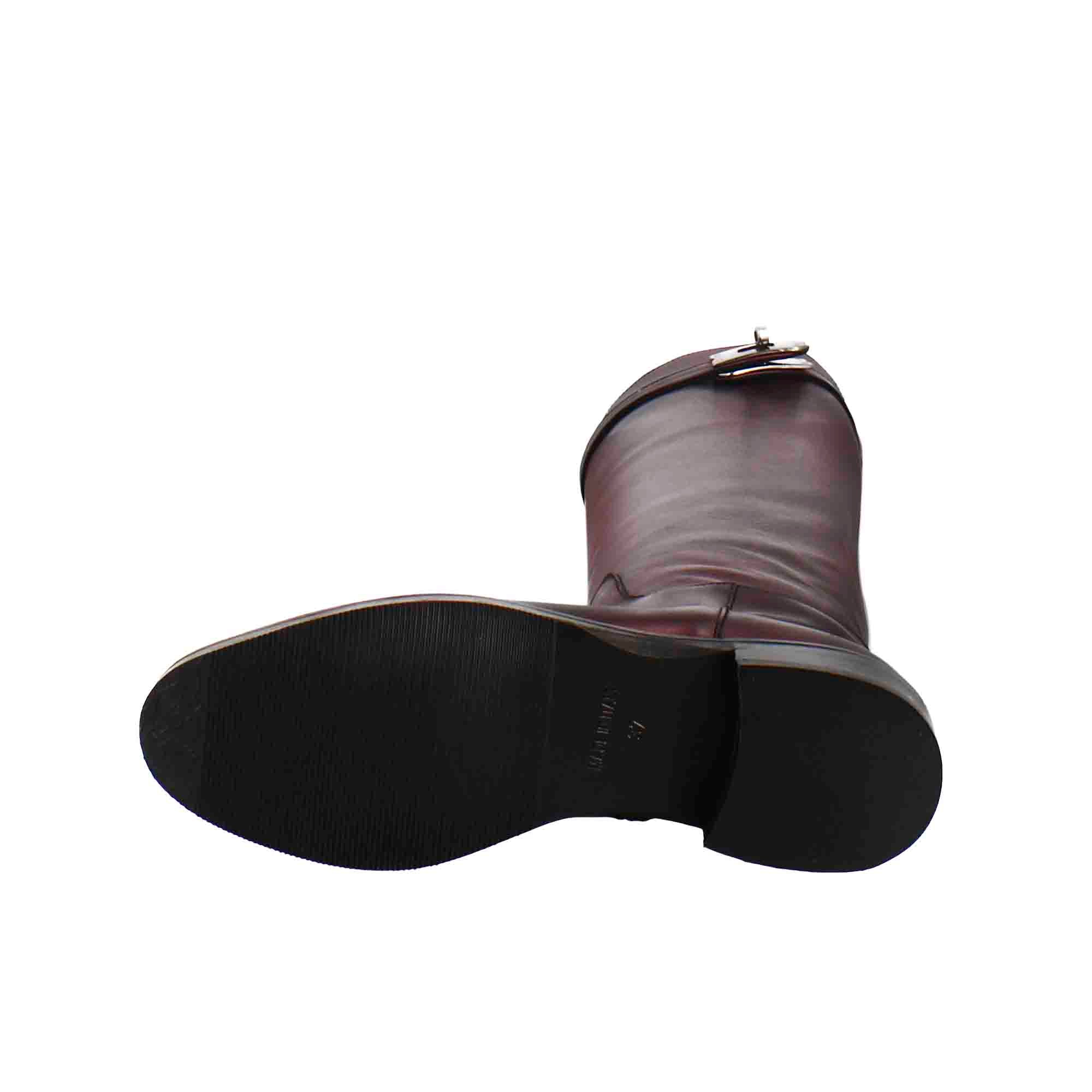Leonardo Shoes Stivali Donna stivali ginocchio bordeaux pelle