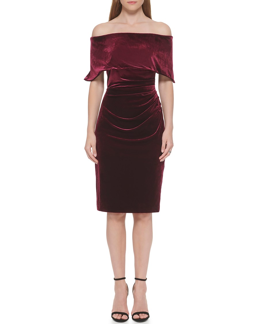 Vince Camuto Abito Midi Spalle Scoperte Velluto