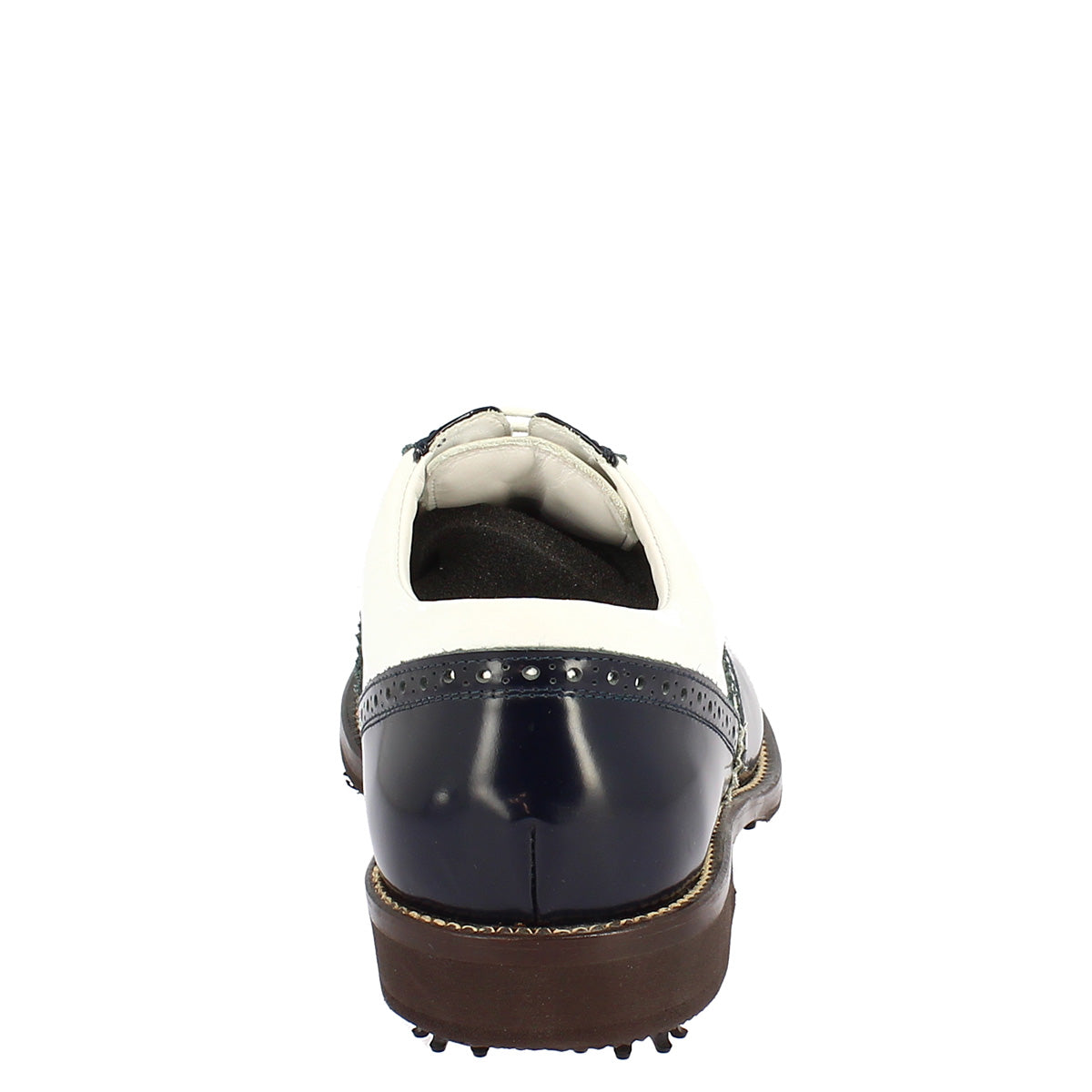 Leonardo Shoes Golf scarpe da golf bianco blu pelle pieno fiore