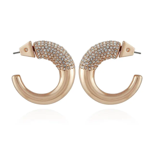 Vince Camuto orecchini cerchio aperto oro con cristalli