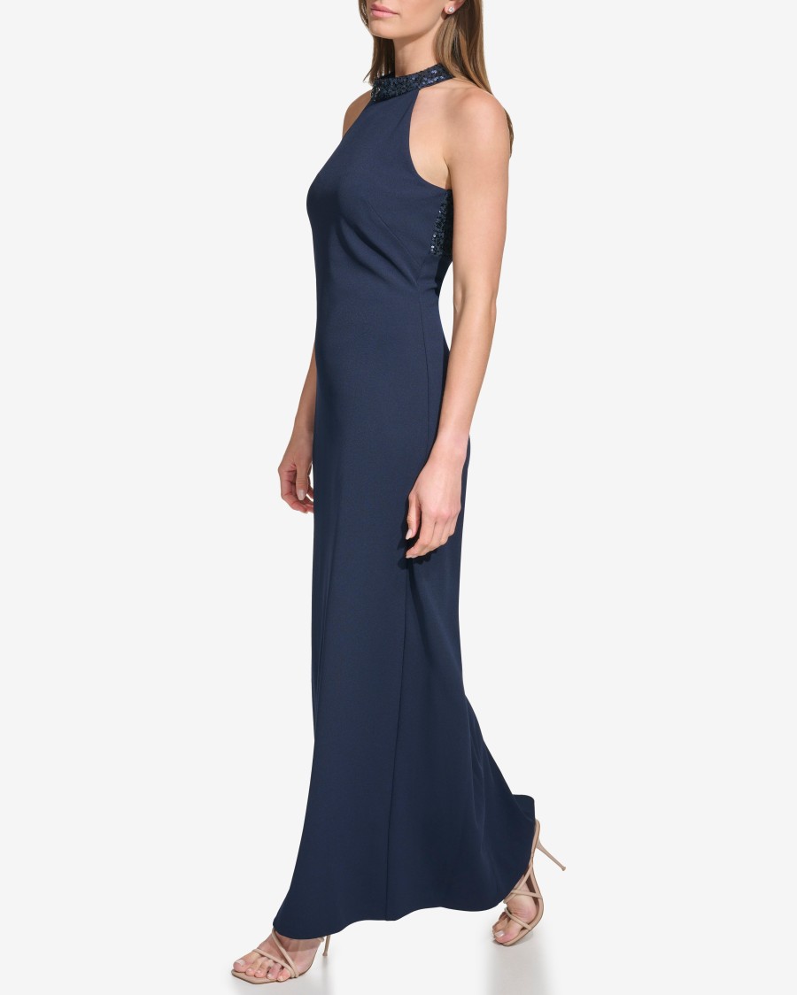 Vince Camuto Abito Scollo Americano Paillettes Sera