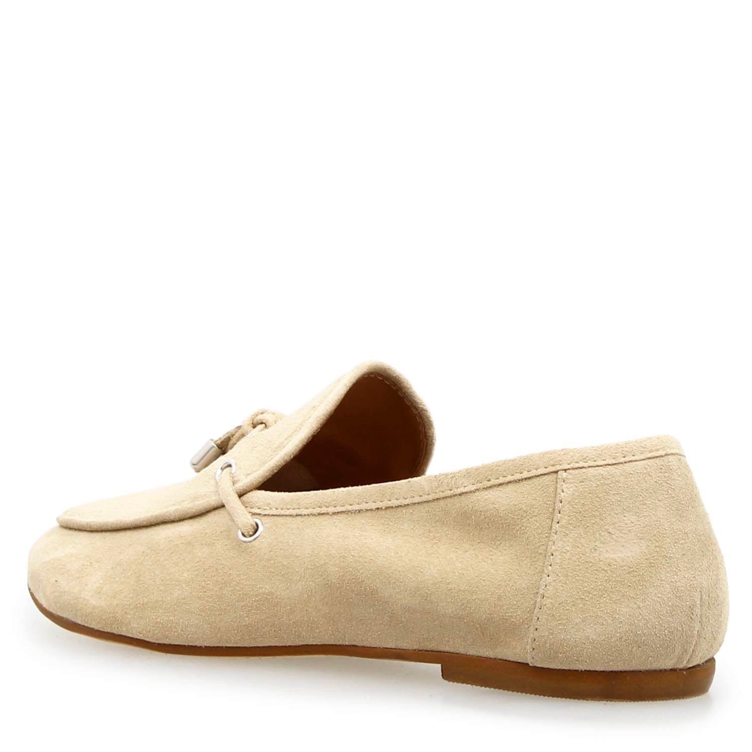 Leonardo Shoes Arsilia mocassini donna camoscio beige sfoderati