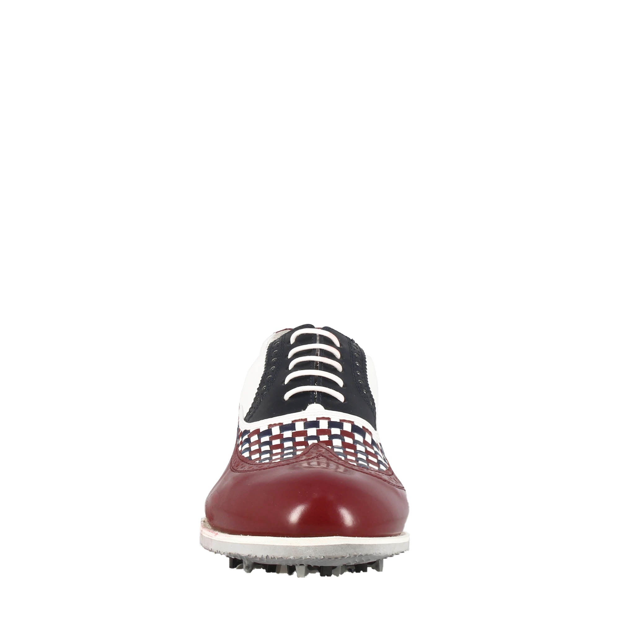 Leonardo Shoes Golf Calzature scarpe golf pelle bianco bordeaux