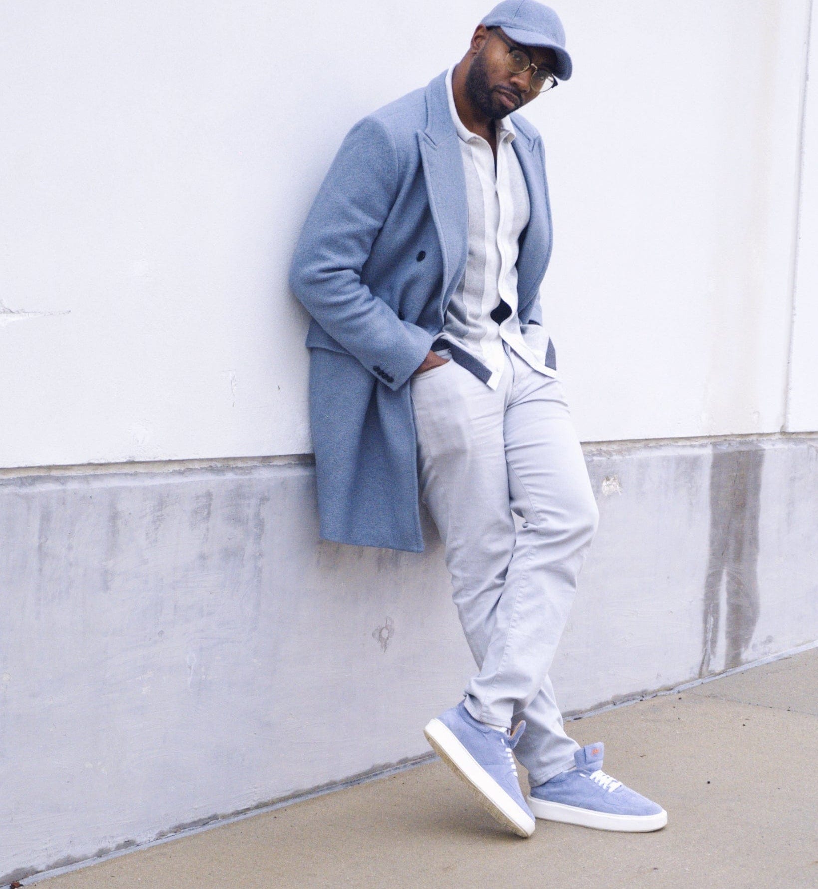 Ace Marks Kody Light Blue Suede Sneaker Uomo Camoscio Azzurro