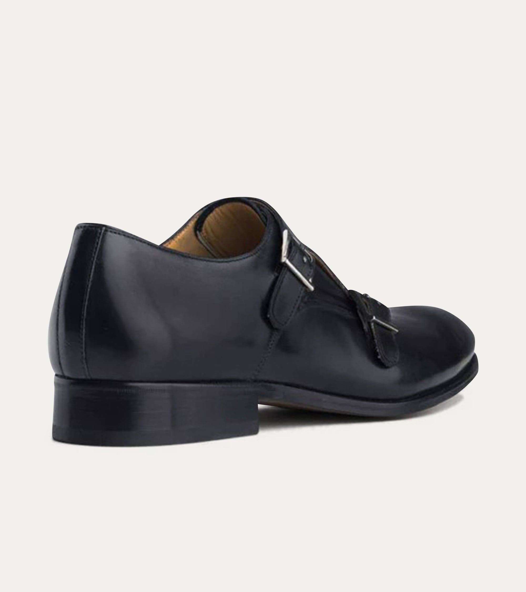 Ace Marks Kurt Black Antique Scarpe Monk Strap Nere Pelle