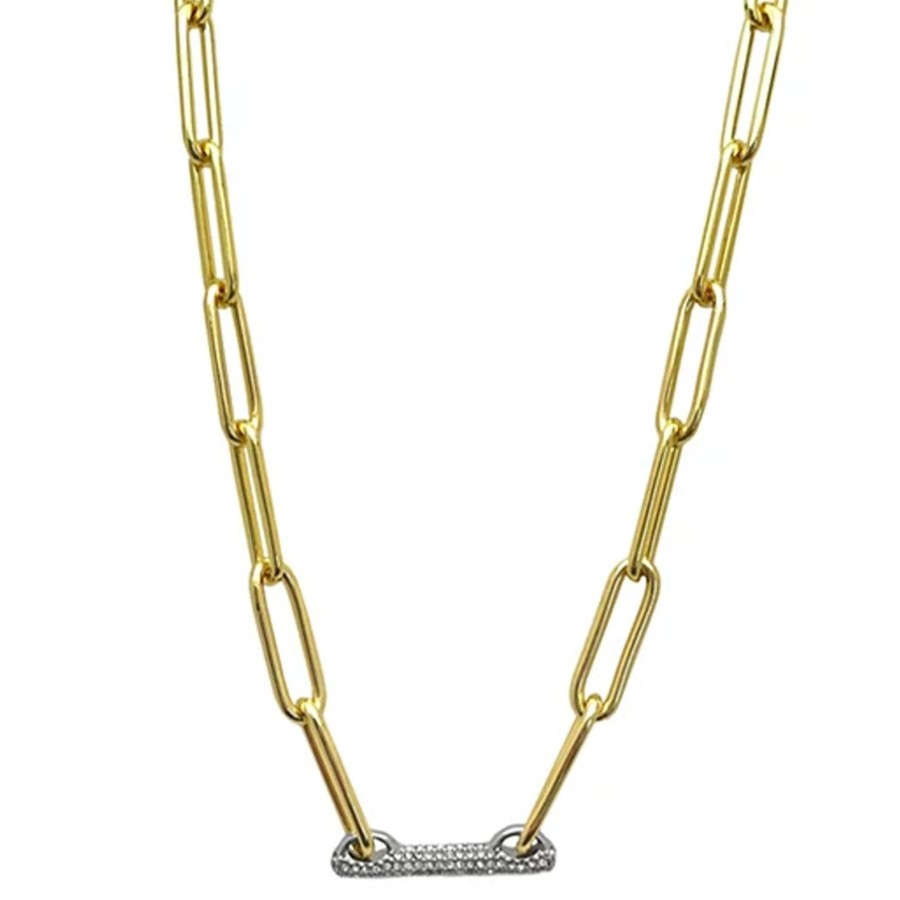 Vince Camuto Collana Catena Barre pavé color oro donna