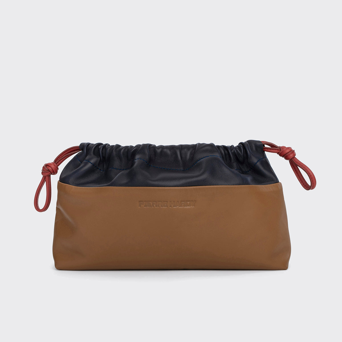 Pierre Hardy Twin Clutch Pochette Pelle Cammello