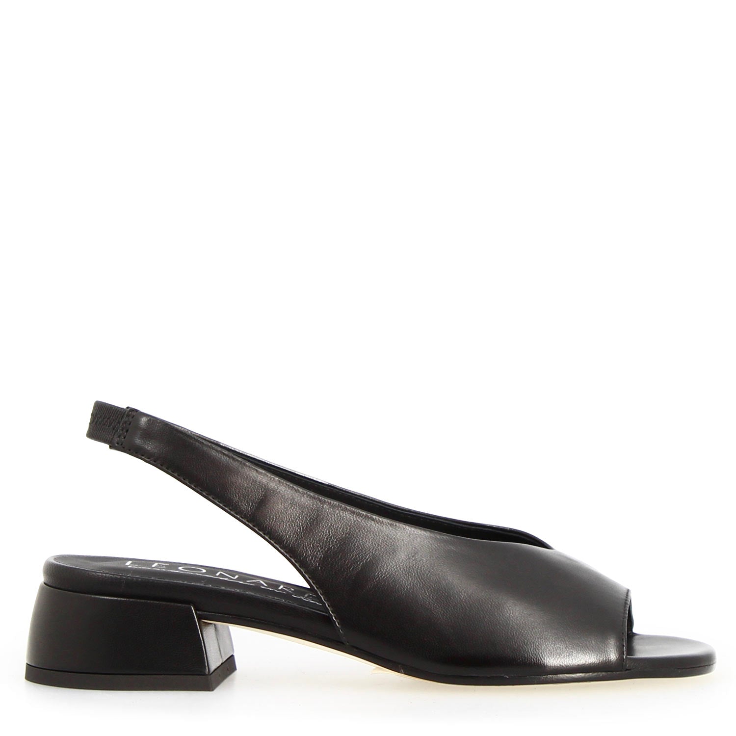 Leonardo Shoes Elettra sandalo nero pelle tacco 5 cm