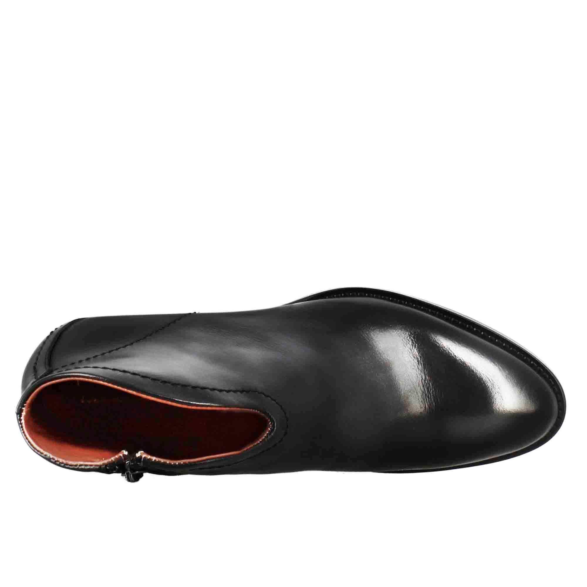 Leonardo Shoes stivali donna nero pelle cerniera tacco medio