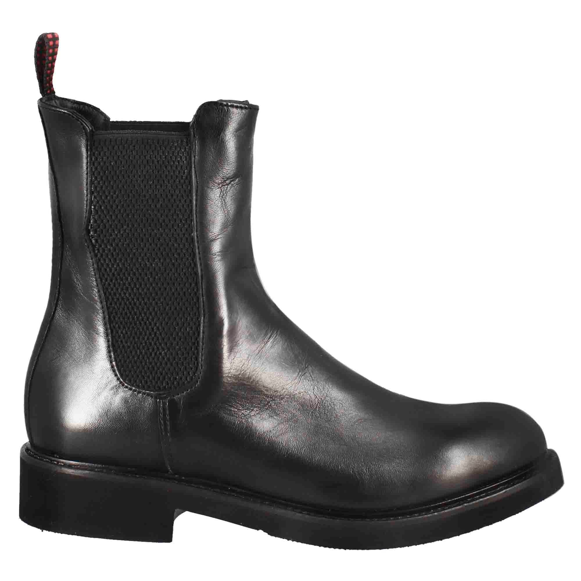 Leonardo Shoes Paupa stivaletti donna pelle nero chelsea
