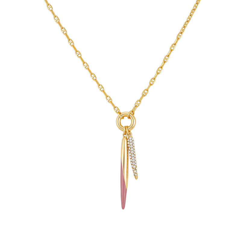 Vince Camuto Necklaces Collana Doppio Ciondolo Rosa Oro