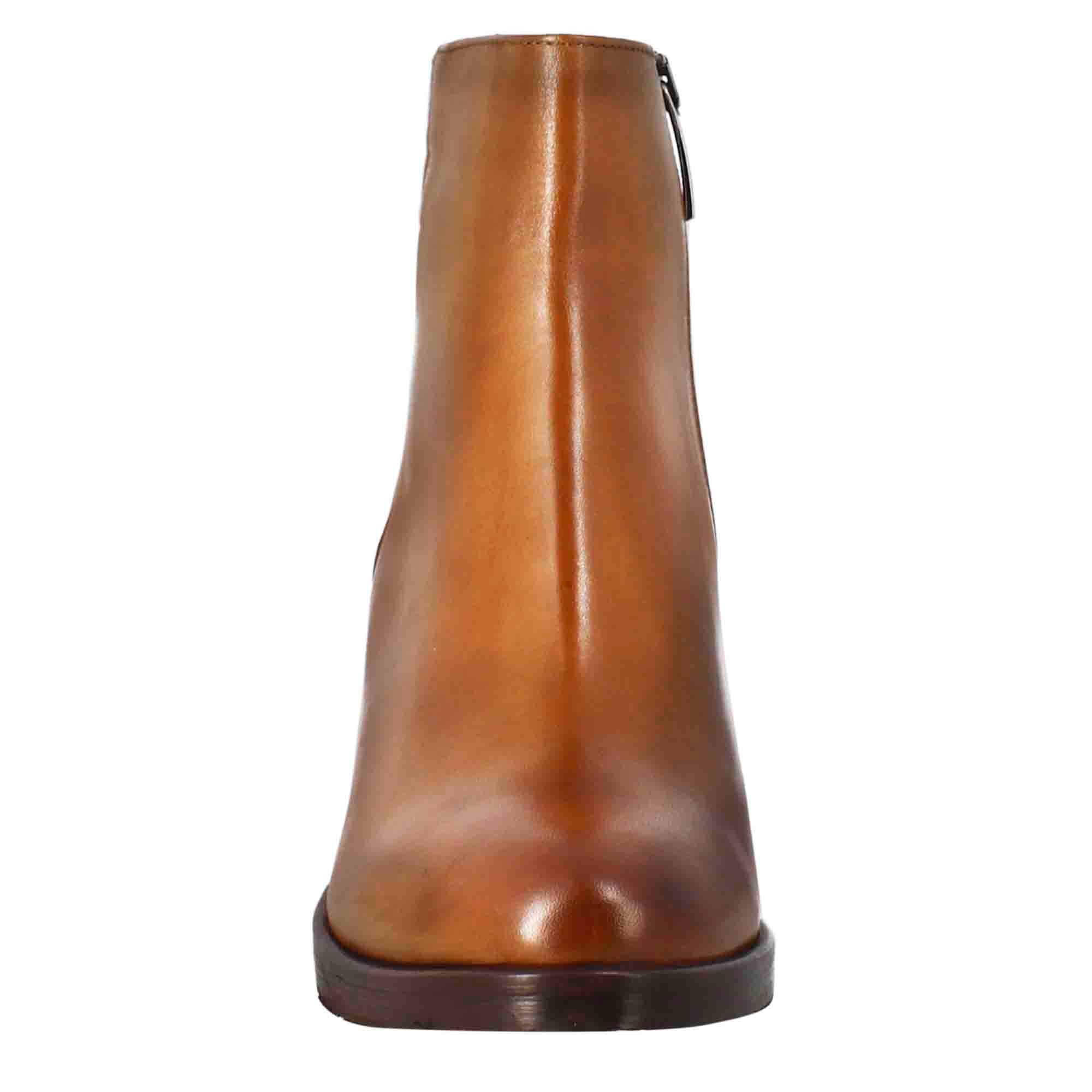 Leonardo stivaletto pelle marrone tacco medio 5 cm