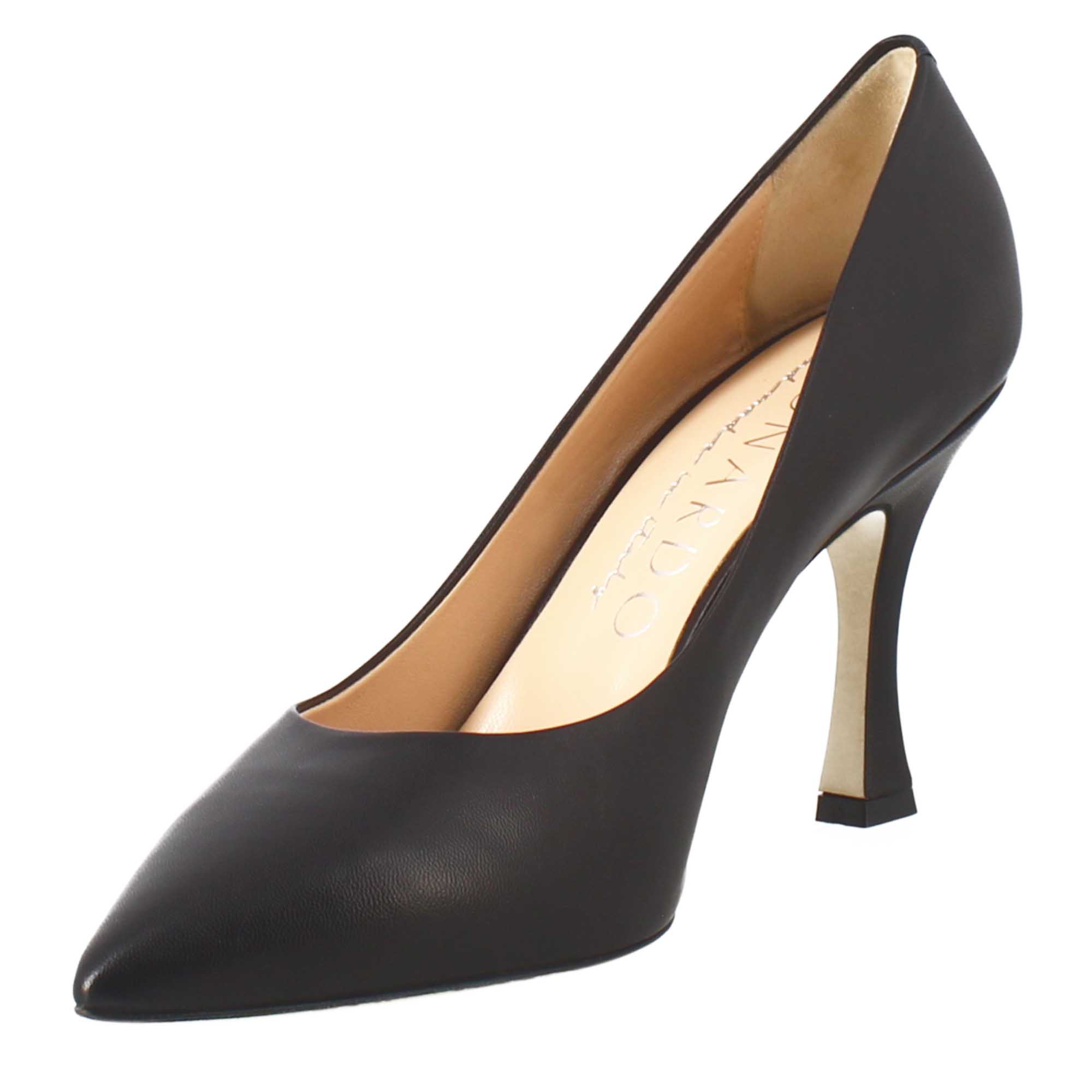 Leonardo BF-30 Décolleté Pelle Nero Tacco 9 cm