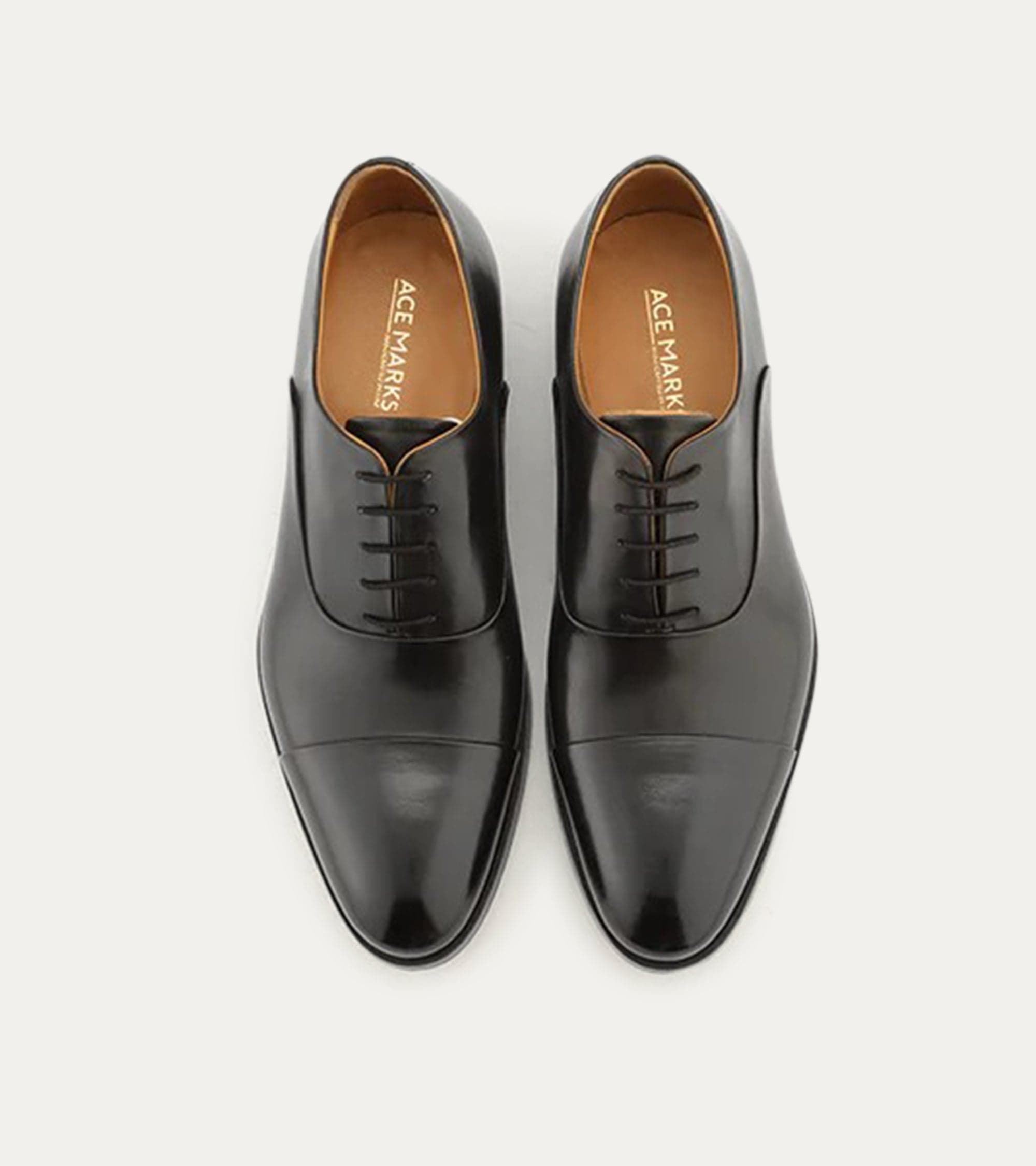 Ace Marks Griffin oxford uomo pelle nera punta cappuccio