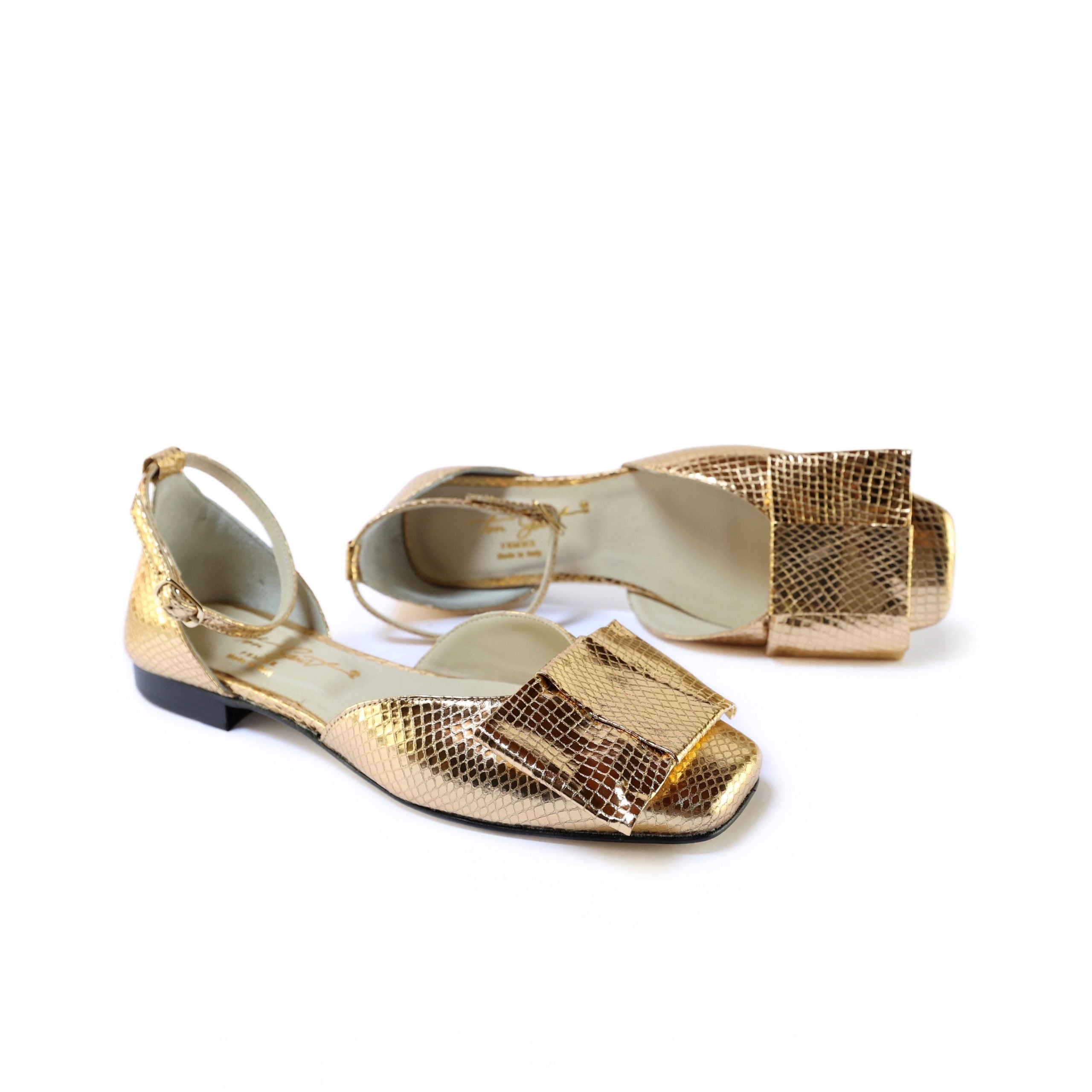 Ton Goût Rina Scarpe Basse Oro Snake 37