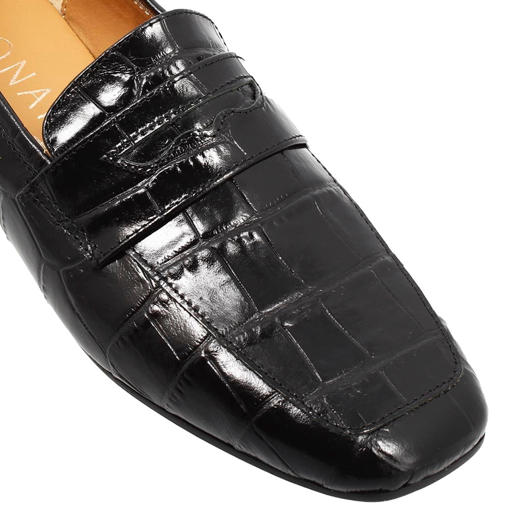 Leonardo Shoes Artemide20 mocassini donna pelle nero cocco