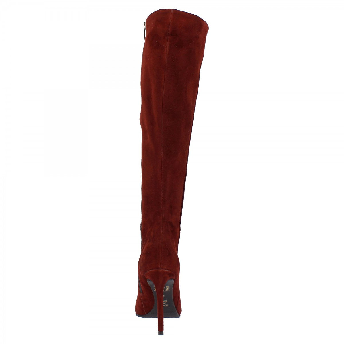 Leonardo Shoes Stivali Donna Ginocchio Camoscio Bordeaux Tacco 12