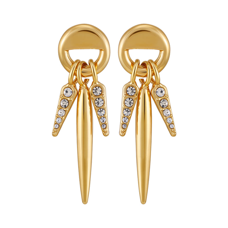 Vince Camuto Orecchini Spike Goccia Oro Cristalli