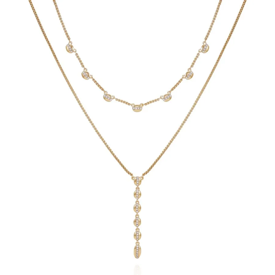 Vince Camuto Collana Strati Oro Cristallo Multistrato