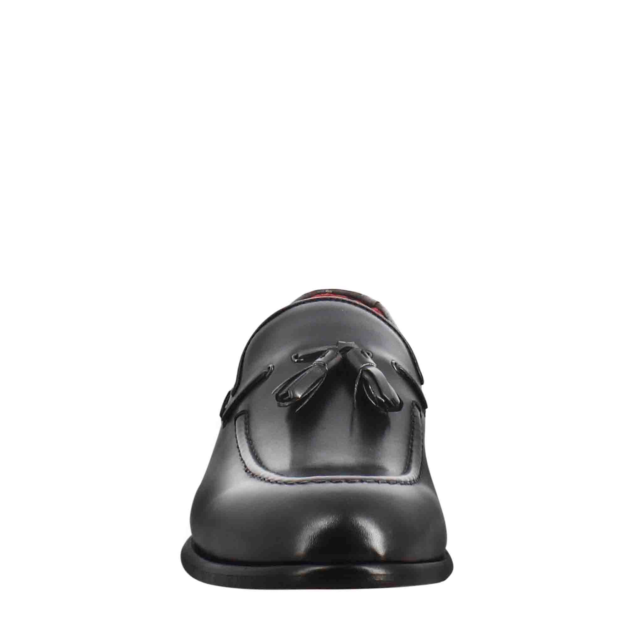 Leonardo Shoes mocassino nappine pelle nero